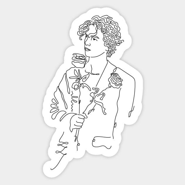 Timothee Chalamet lineart shirt sticker Sticker by nanaminhae